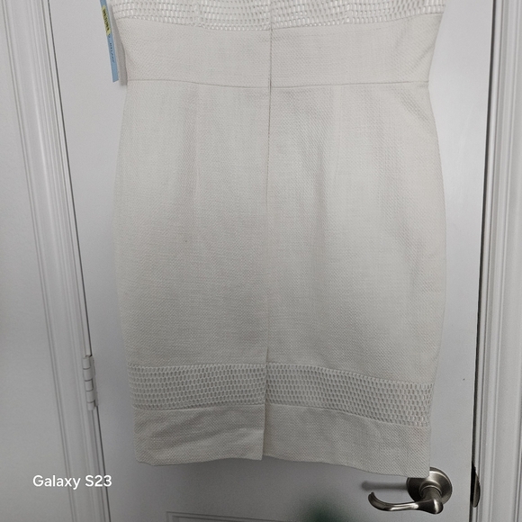 White Dress with Mesh Inserts by Antonio Melani - Picture 8 of 8